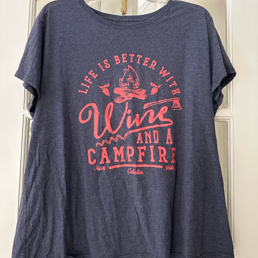 Cabela's Gray T-Shirt with Pink Graphic